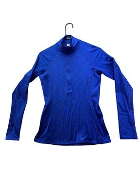 Under Armour Cold Gear - Royal Blue Marled Quarter-Zip Performance Top Sz M